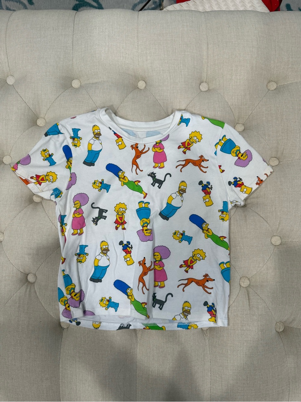 White Cartoon Character Short Sleeve Tee